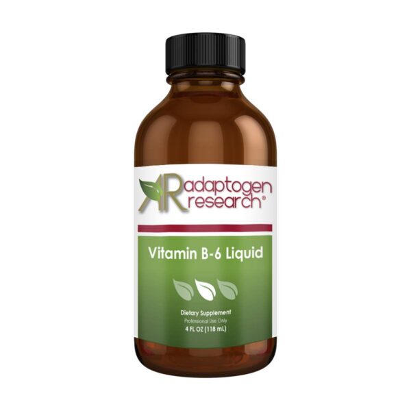 Version 1.0.0 Adaptogen Research Vitamina B6 líquido etiqueta frontal