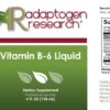 Version 1.0.0 Adaptogen Research Vitamina B6 líquido etiqueta detalle