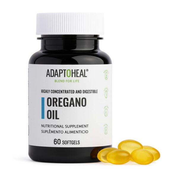 Version 1.0.0 ADAPTOHEAL aceite de orégano 60 softgels botella