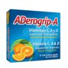 Caja ADEROGRIP-A vitamina C A D 10 ampollas sabor naranja