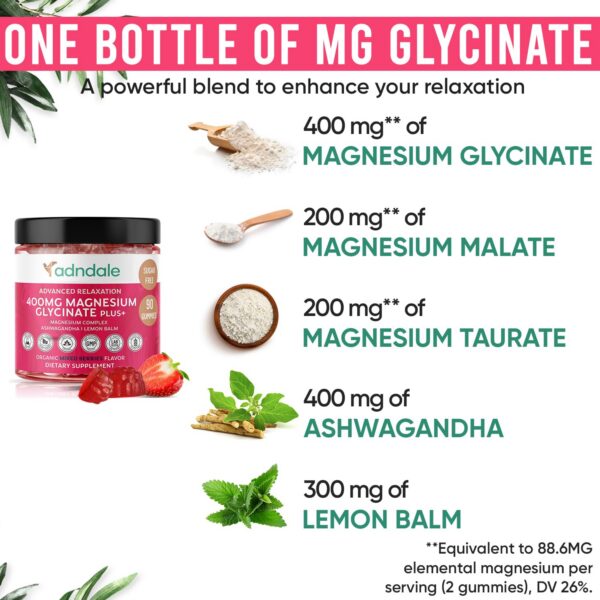 Etiqueta del producto Adndale Calm Magnesium