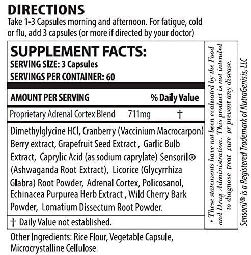 Version 1.0.0 Etiqueta frontal de Adrenal DMG 180 cápsulas