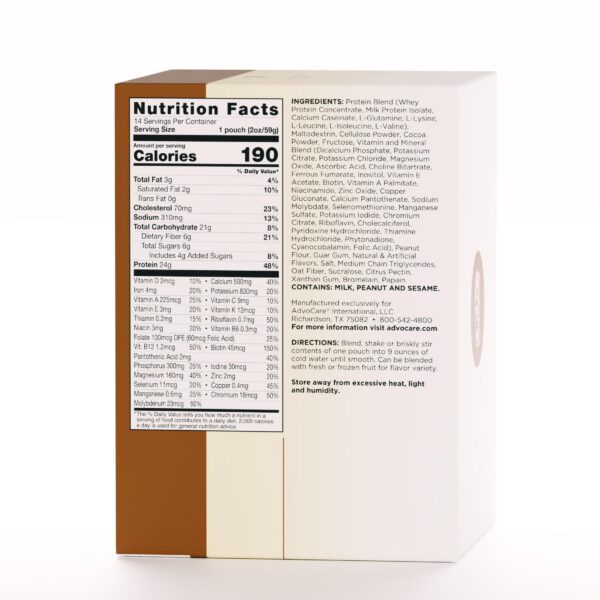 AdvoCare Meal Replacement Shake etiqueta