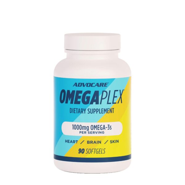 Frasco de AdvoCare Omegaplex con etiqueta