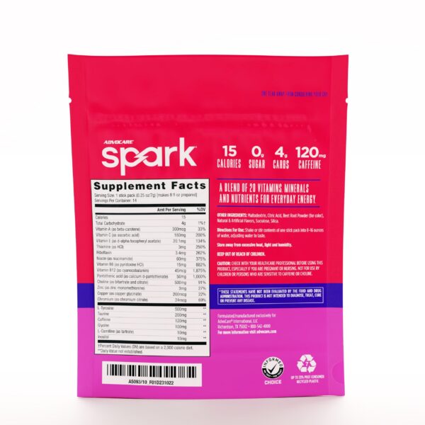 Caja de AdvoCare Spark con etiqueta