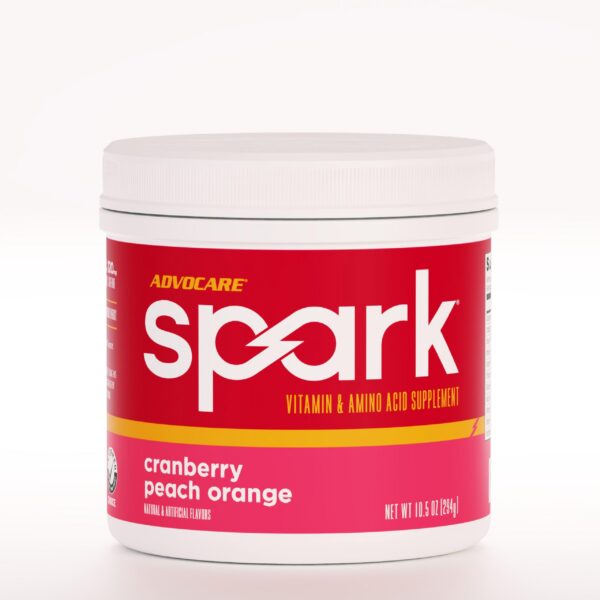 Frasco de AdvoCare Spark con etiqueta
