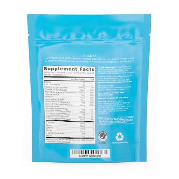 AdvoCare Spark etiqueta frontal detalle