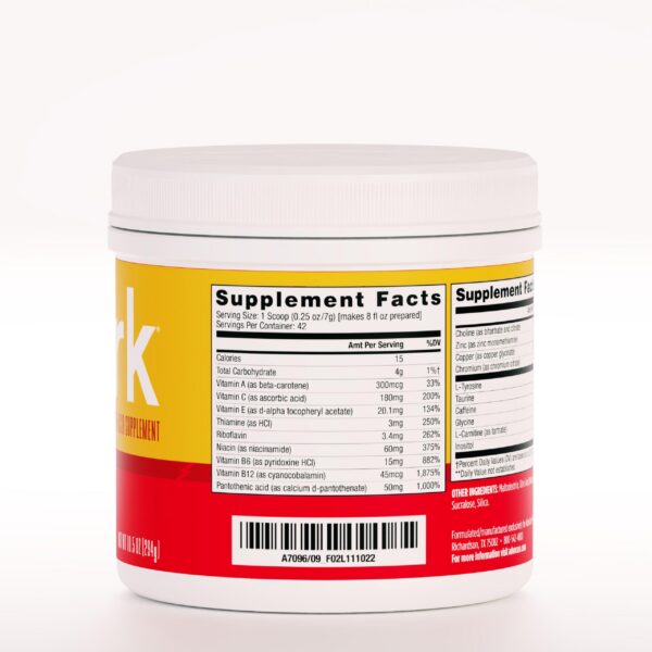 Version 1.0.0 Etiqueta frontal de AdvoCare Spark Mango Strawberry