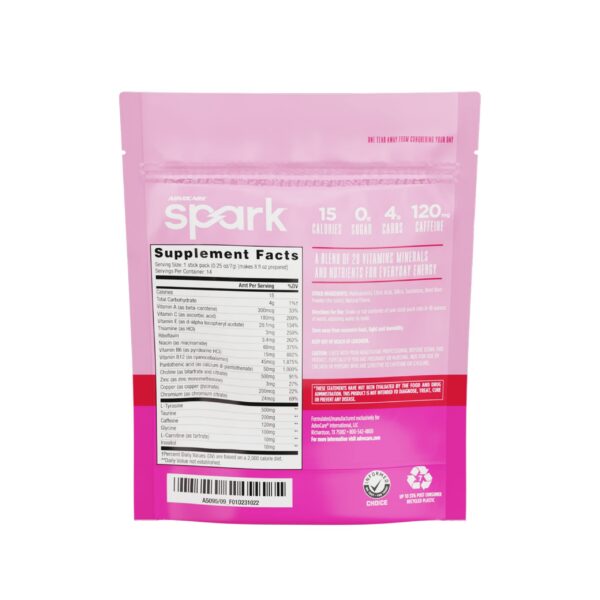 Version 1.0.0 AdvoCare Spark pink lemonade stick back label