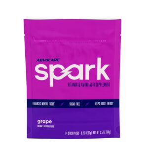 Frente del envase AdvoCare Spark sabor uva