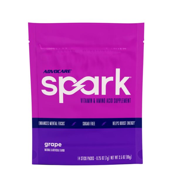 Version 1.0.0 Frente del envase AdvoCare Spark sabor uva