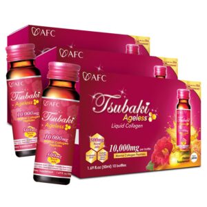 AFC Japan Tsubaki Ageless Beauty Collagen Drink etiqueta frontal
