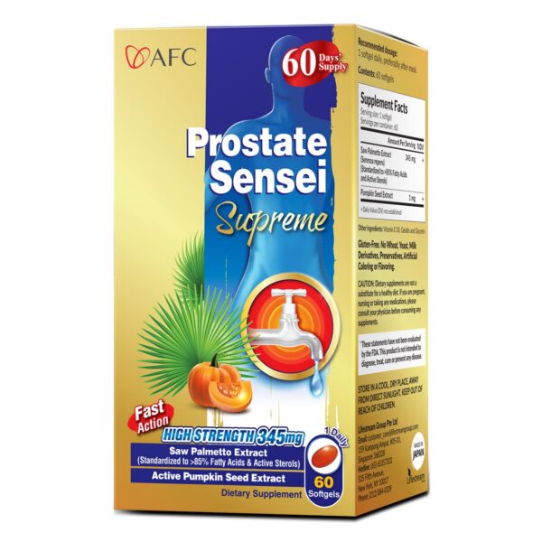 Caja de suplemento AFC Prostate Sensei Supreme con Saw Palmetto