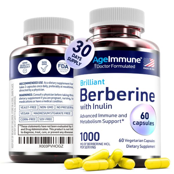 Version 1.0.0 Detalle de la cápsula AgeImmune berberina 1000 mg