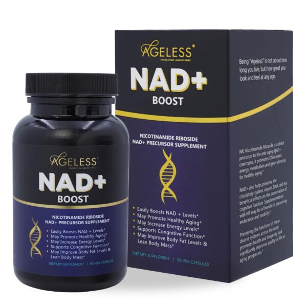 Suplemento Ageless NAD+ nicotinamida ribósido 90 cápsulas