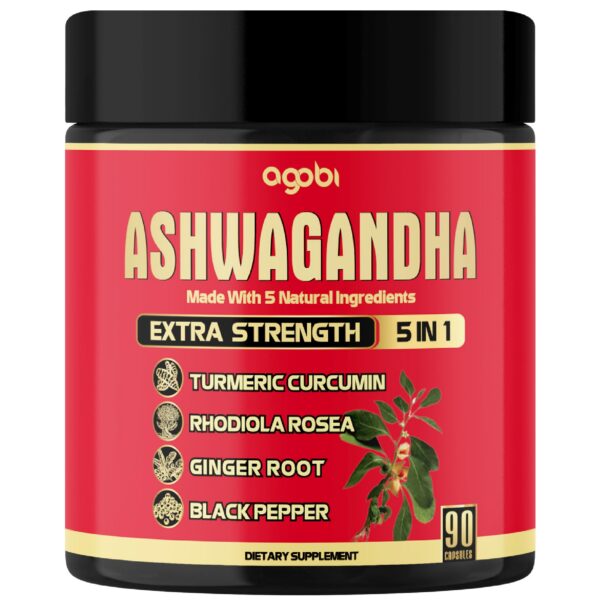 Version 1.0.0 Agobi Ashwagandha suplemento vegano raíz y hierbas 90 cápsulas