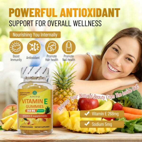 AIHIYO Gomitas Vitamina E etiqueta close-up