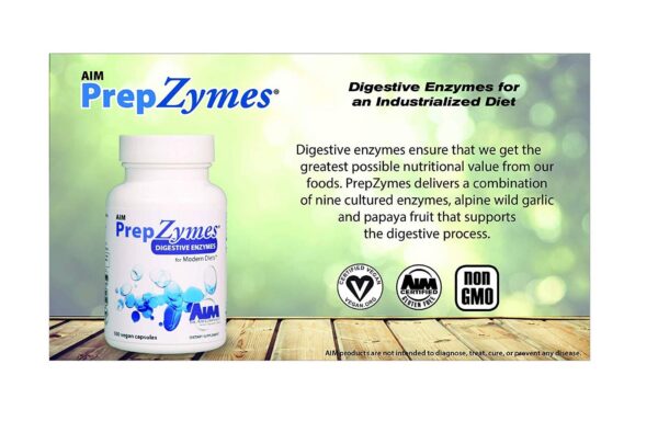 Etiqueta de AIM PrepZymes ingredientes