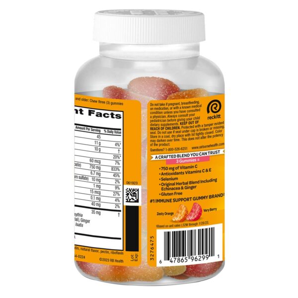 Etiqueta de producto Airborne gomitas