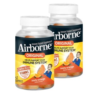 Paquete Airborne 750mg vitamina c gomitas apoyo inmune sabor naranja