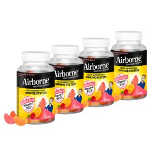 Airborne gomitas vitamina C 750mg envase frontal sabor frutas variadas