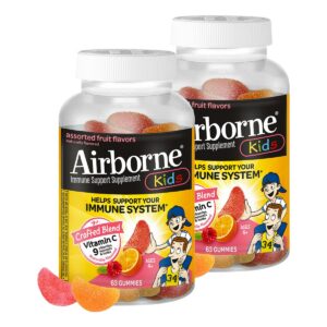Airborne Kids gomitas vitamina c 500mg zinc antioxidantes paquete 2