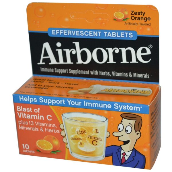 Airborne tabletas efervescentes sabor naranja para inmunidad