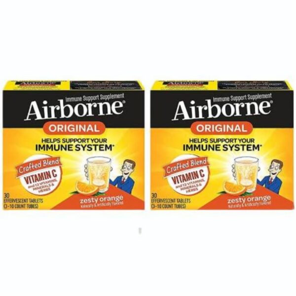 Airborne vitamina c 1000mg zinc tabletas efervescentes sin azúcar