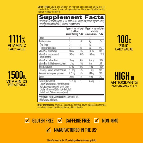Airborne vitamina c zinc y vitamina d para sistema inmune