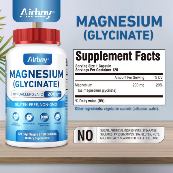 Etiqueta Airboy Magnesium Glycinate