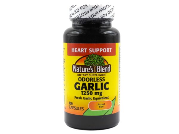 Ajo Inodoro Nature's Blend - Frasco de 100 cápsulas