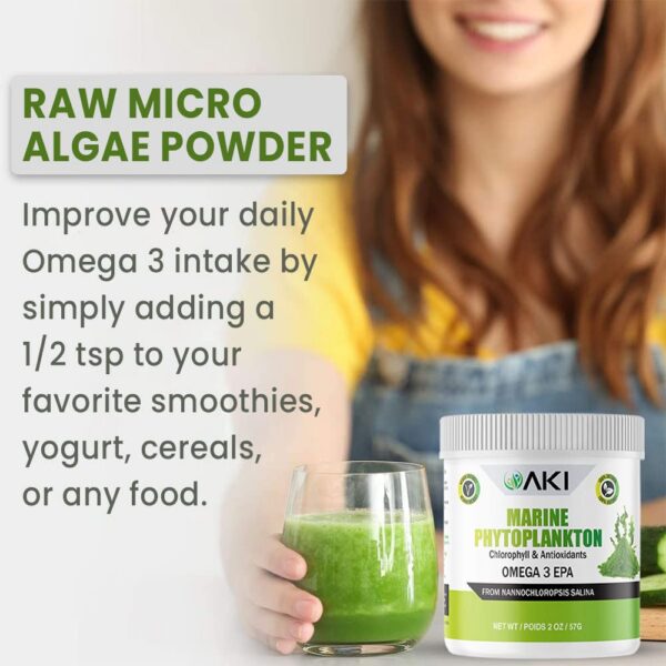 Cuchara de polvo de fitoplancton marino