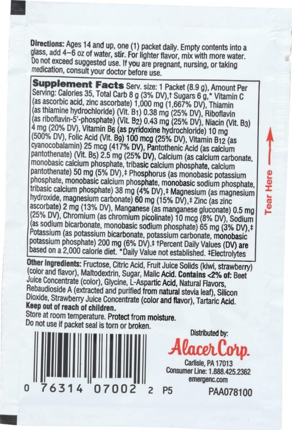 Emergen-C strawberry kiwi paquete lateral