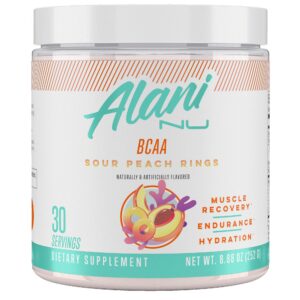 Frasco de Alani Nu BCAA Sour Peach Ring