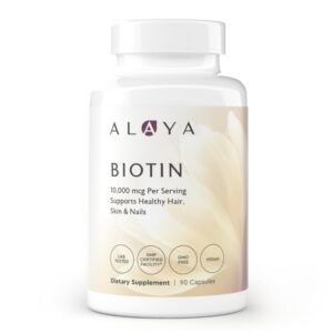 Version 1.0.0 Alaya Naturals biotina 10000mcg 90 cápsulas frasco