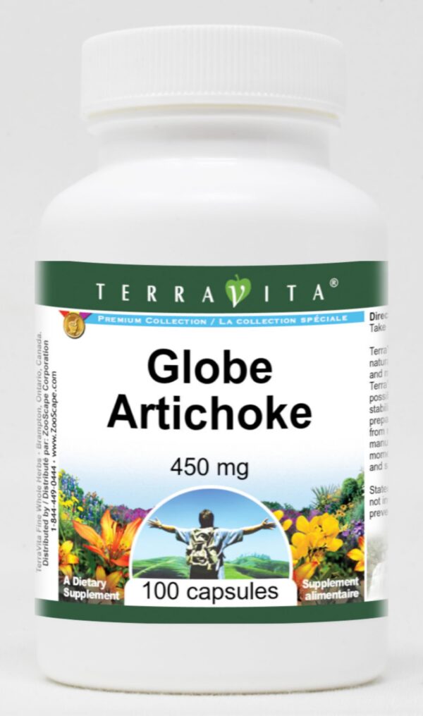 Paquete de 3 botellas de Alcachofa Globe 450 mg TerraVita