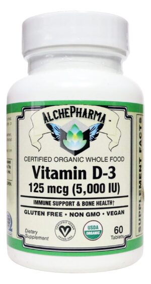 Version 1.0.0 AlchePharma Vitamina D3 Orgánica 60 tabletas caja frontal