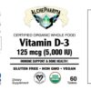AlchePharma Vitamina D3 vista trasera de caja