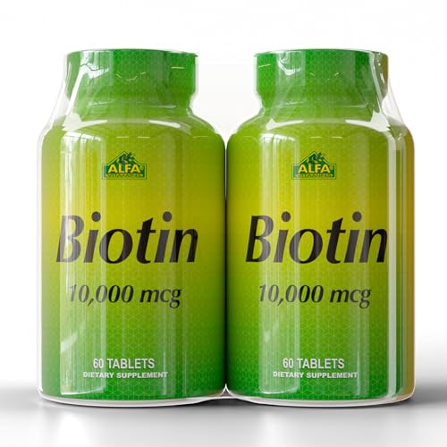 ALFA VITAMINS suplemento de biotina 10000 mcg en tabletas