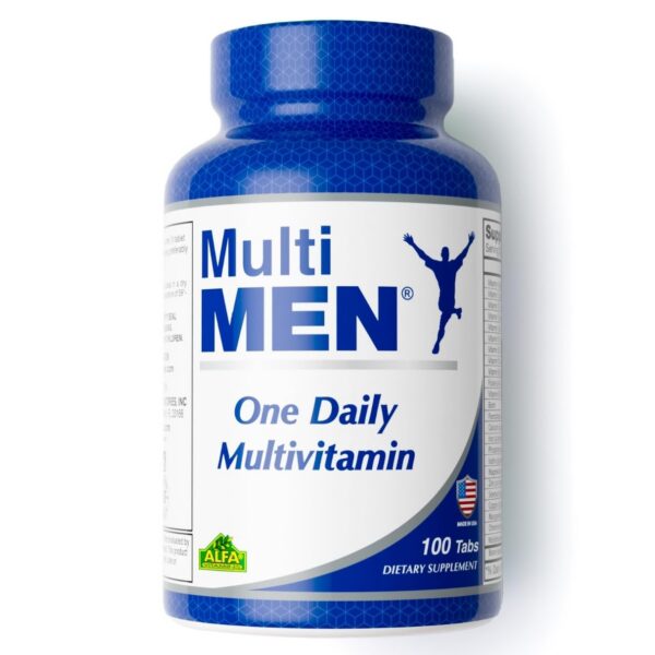 Envase frontal ALFA VITAMINS Multi Men 100 Tabletas