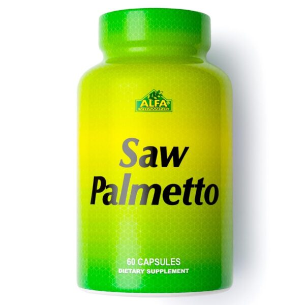 Version 1.0.0 ALFA VITAMINS Saw Palmetto 300 mg suplemento salud prostática botella