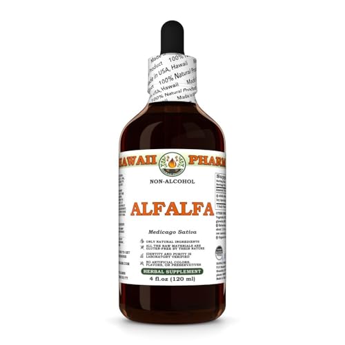 Alfalfa extracto líquido botella frontal suplemento herbal Hawaii Pharm
