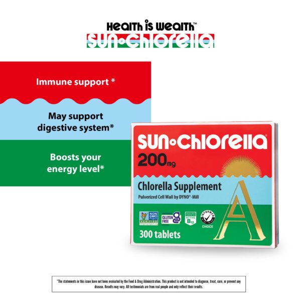 Alga verde natural en tabletas de alta absorción Sun Chlorella