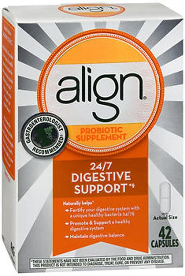 Align cápsulas probióticas para salud digestiva paquete doble