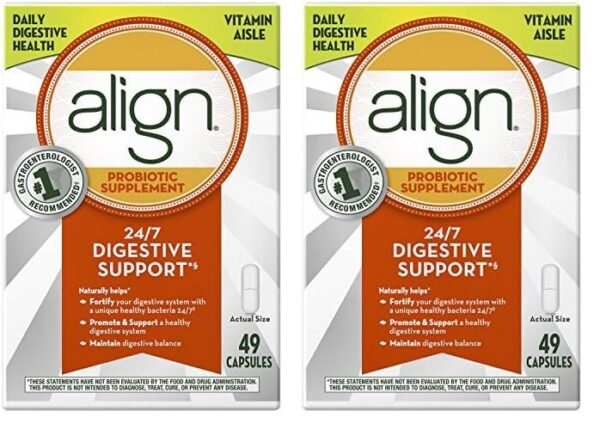 Align suplemento probiótico 49 cápsulas empaque frontal