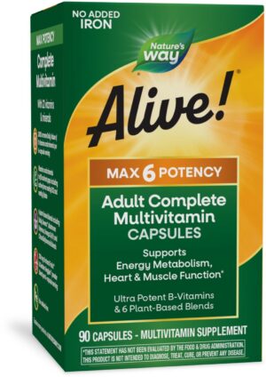 Frasco de Alive Max6 Potency multivitamínico para adultos Nature's Way