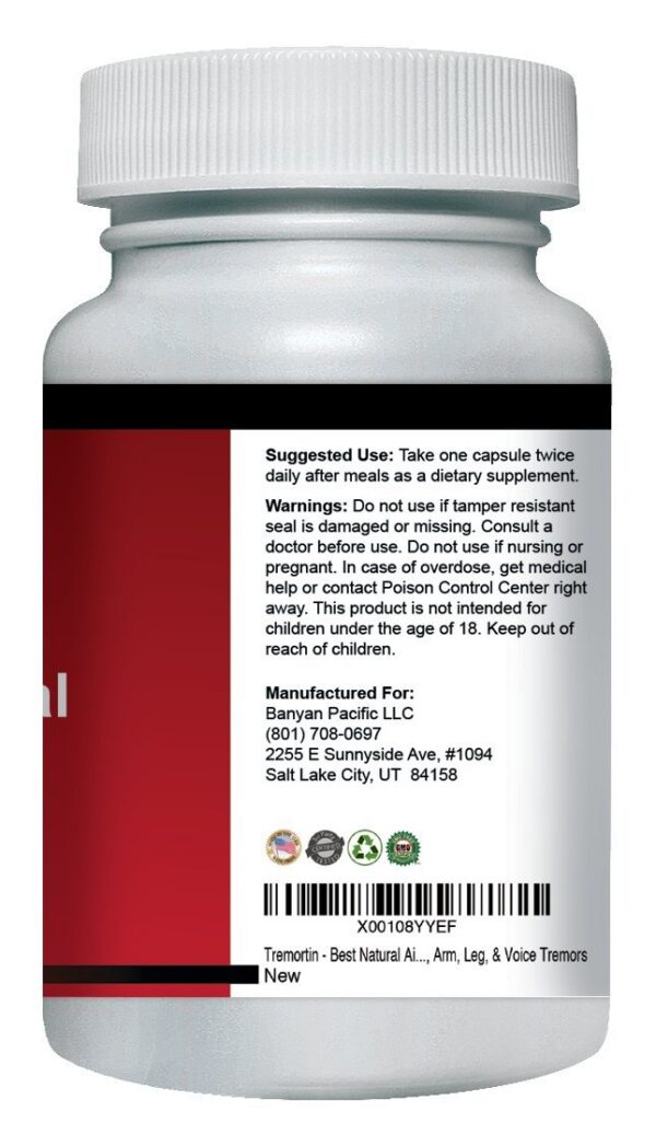 Alivio temblor esencial con suplemento herbal Tremortin