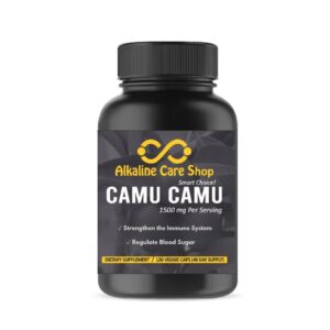 Frente del frasco Alkaline Care Camu Camu