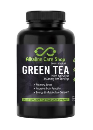 Version 1.0.0 Alkaline Care cápsulas de té verde con espirulina suplemento natural