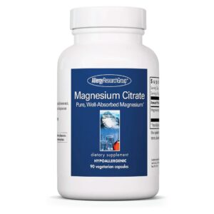 Frente del envase del suplemento de citrato de magnesio